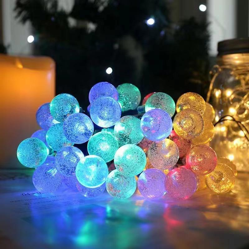 

Solar LED Bubble Ball String Lights: Outdoor Waterproof Garden Decor 1.8cm Bubble Ball [Colorful]