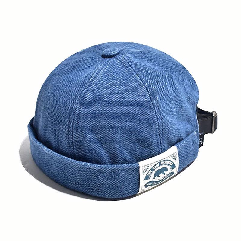 

Polar bear dome beanie melon hat men s retro soft top yuppie hat women s spring and autumn street hip hop landlord hat One Size