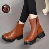 Fashion GKTINOO 2025 Autumn Winter Thick Heel Ankle Boots Women Warm Boots Shoes Handmade Genuine Leather Handmade Platform Boots 34-40