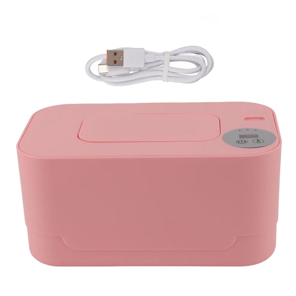 Wipes Warmer with Night Light Temperature Adjustable Refillable Multifunctional Portable USB Baby Wipes Holder