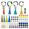 Silicone Beads Kit with Tassel Silicone Beads DIY Necklace Keychain Making Set