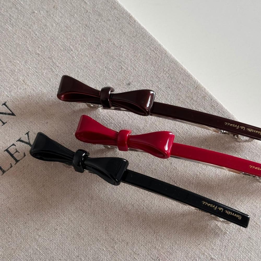 High Quality Retro Bow Hair Clip Korean Style Slender Spring Clip Hairpin for Women