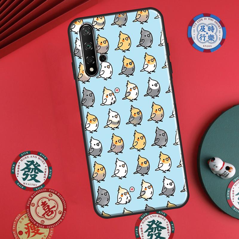 Cartoon Cockatiel Collage For Huawei P20 P30 P40 Lite P60 Pro Nova 12i 11i 8i 12s 9 10 SE Y90 Y60 Y70 Y72 Y61 Y91 Case