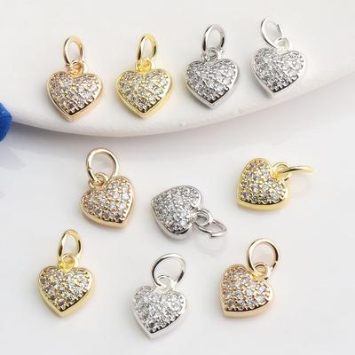14 Karat Gold-Filled, farberhaltender Herz-Anhänger-Charm für DIY-Schmuck