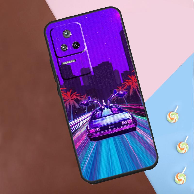 Synthwave 80s Retro Car Case For Xiaomi POCO M6 Pro X3 X5 X6 Pro F3 F5 M5s Mi 14 Pro 13 13T 11T 12T 12 Lite Cover