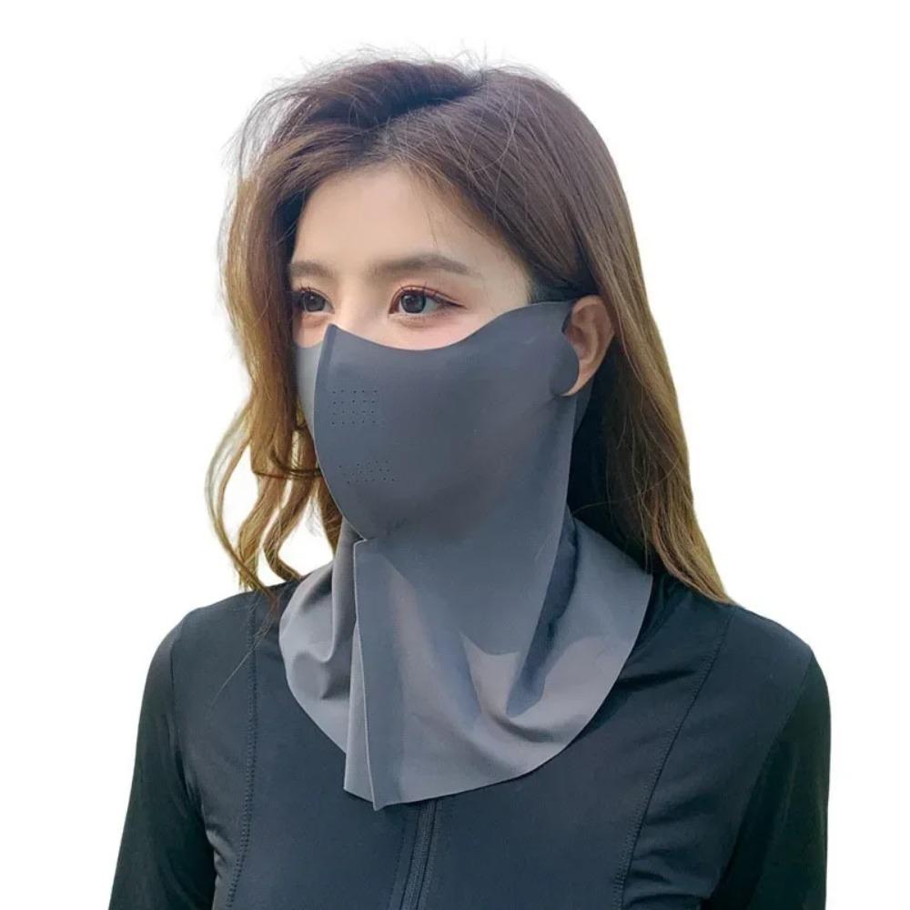 Summer Full Face Sunscreen Mask with Hyaluronic Acid UPF500 UV Protection Breathable Ice Silk for Outdoor Sports
