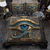 2/ 3pcs Egyptian Blue Eyes Duvet Cover Set, King Queen Style Bedding Set, Character Print Quilt Cover Set Machine Washable