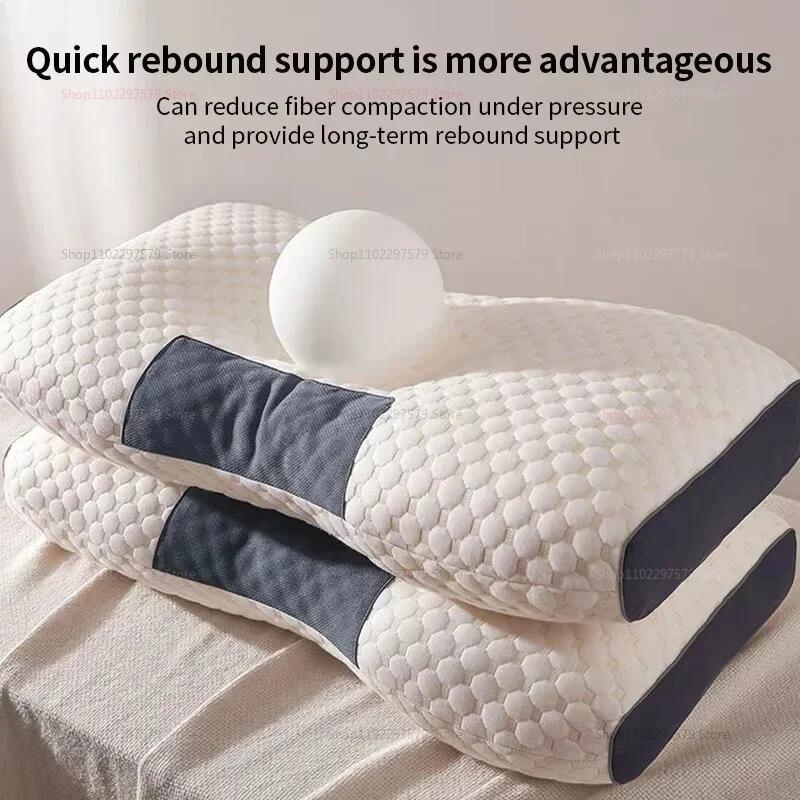 Cervical Orthopedic Neck Pillow for Better Sleep Spa Massage Soybean Fiber Neck Support Cushion Household Pillow for Neck Pain