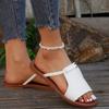 Women's Plus Size New Summer Flat Open Toe Woven European American Casual Outdoor Slide Sandals