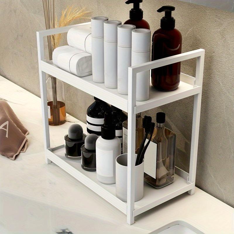 Organisateur de comptoir à 2 niveaux pour cuisine, salle de bain, cosmétiques, étagère de rangement pour chambres, bureaux, comptoirs, bibliothèque