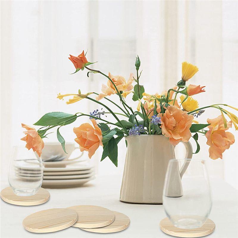 

BHBL 20Pcs Unfinished Wood Coasters, 4 Inch Round Blank Wooden Coasters for Crafts with Non-Slip Silicon Dots China Mainland