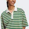 Adidas Originals 80s Oversized Stripe Polo Shirt Women Polo Shirts Forest-Green JC6162