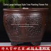 Embossed XL Zisha Bonsai Pot for Indoor Plants - Fits Iron Tree, Banyan, Money Tree, and Welcoming Pine.