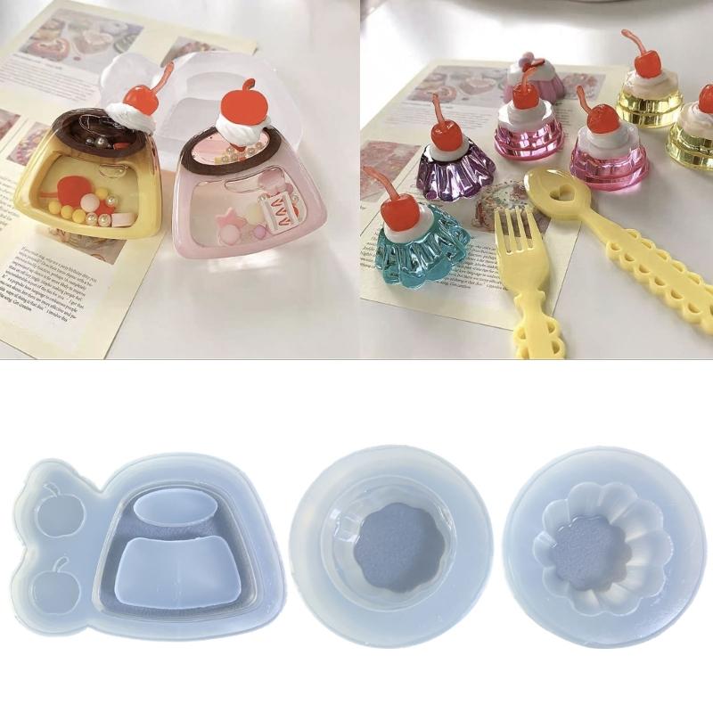 DIY Pudding Ornament Quicksand Silicone Epoxy Mold DIY Keychain Pendant Jewelry Crafting Mould for Valentines Gift