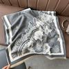 Landscape painting imitation cashmere scarf women's high-end office air-conditioned room thickened warm long trendy scarf