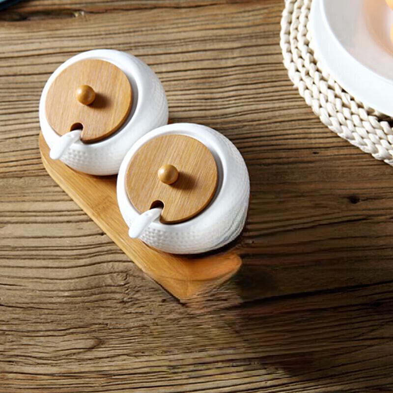 LISM Bamboo Lid Spice Jar Set