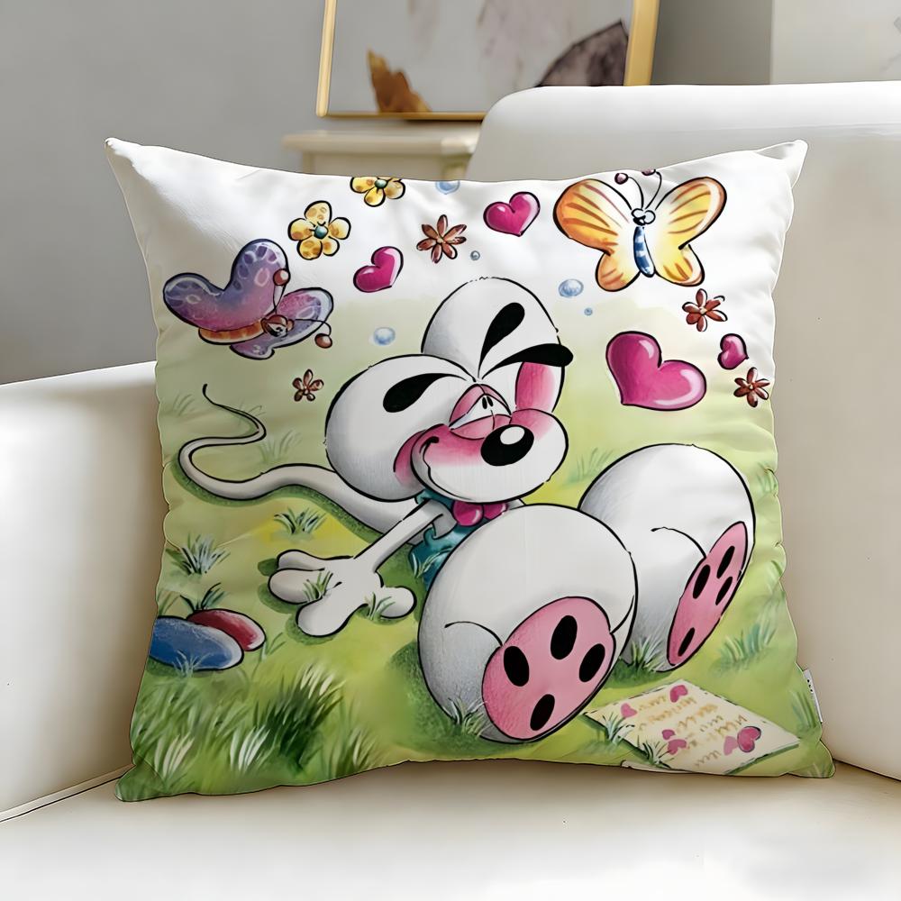 Klassischer Cartoon-Charakter Diddl Kissenbezug Weich & Leicht zu Waschen – Vielseitig für Sofa, Bett, Reise und Büro