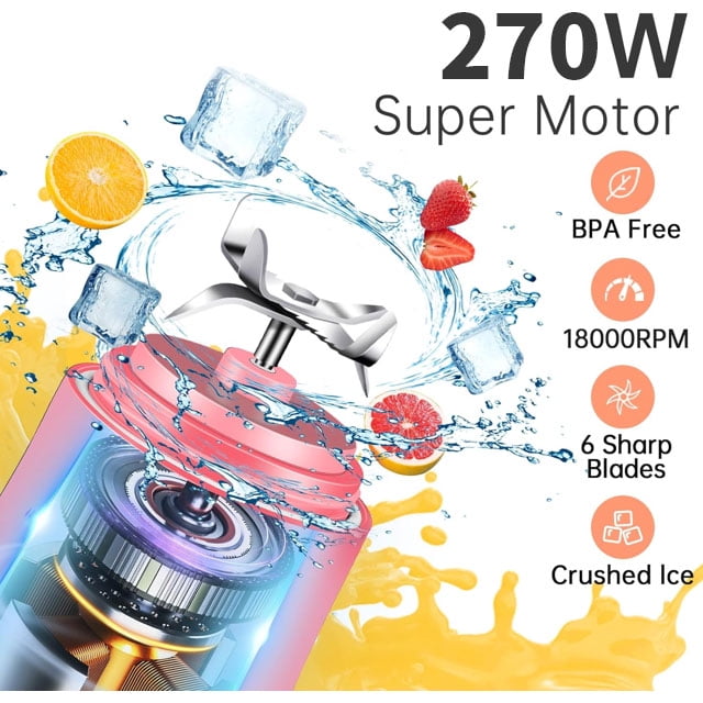 Přenosný mixér na koktejly a smoothie s cestovním kelímkem 600 ml