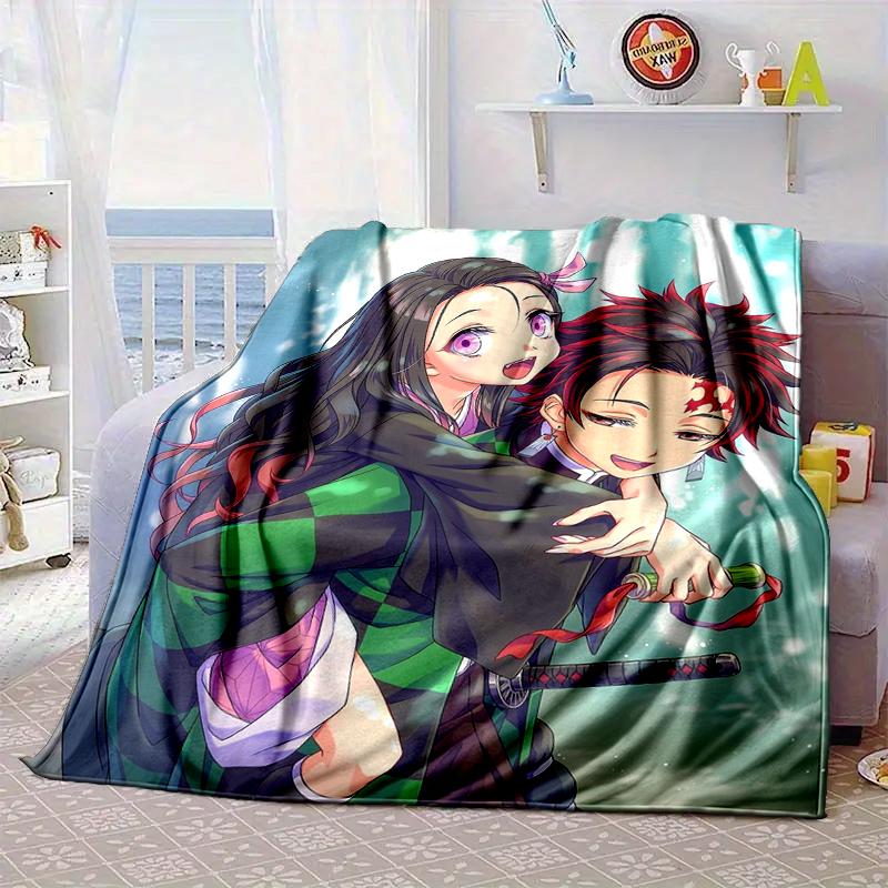 Anime Slayer Adventure Blanket Flannel Blanket for Bed, Sofa, Camping, Hiking, Picnic Essentials, Gift for Family Fan Gifts