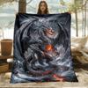Dark Dragon Art Pattern Decorative Throw Blanket for Sofa, Bed, Living Room, Home Decor, and Outdoor Environment