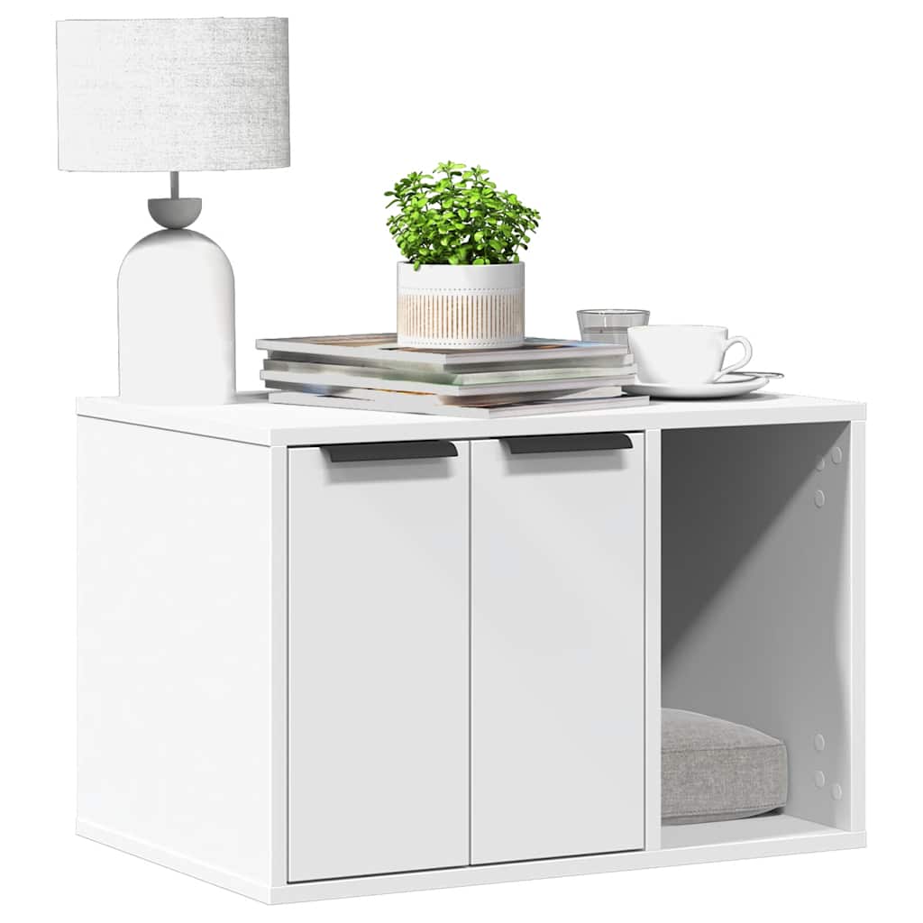 Vidaxl Mobile per Lettiera, Bianco, 60X40X40 Cm, Materiale a Base di Legno