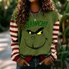 Women's Fashion Long Sleeve Neck Pullover Sweatshirt with Christmas Print