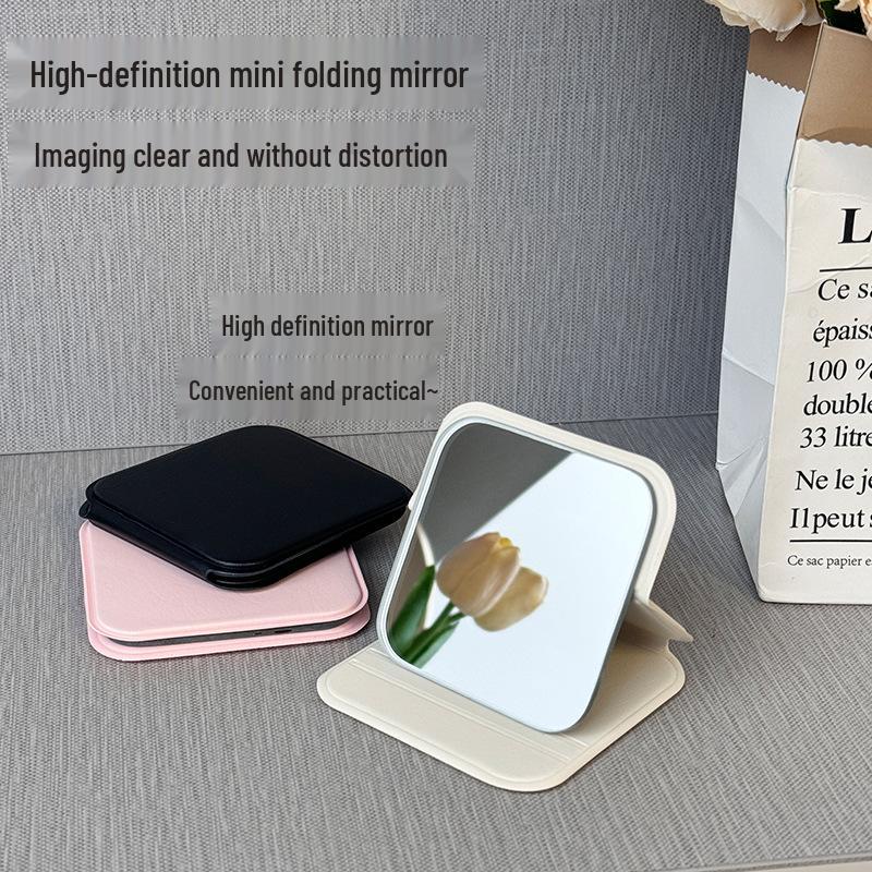 Compact Foldable Makeup Mirror – Portable, Unisex, Ideal for Dorms and Homes