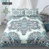 Mandala Duvet Cover Set King Polyester Tie Dye Paisley Quilt Cover Purple Boho Hippie Trippy Floral Exotic Style Bedding Set