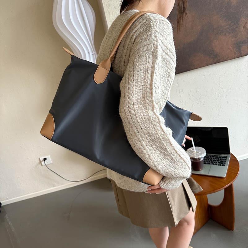 Bolso Tote Casual de Moda de Tela Oxford - Gran Capacidad, Bolso Versátil de Un Solo Hombro para Principios de Otoño