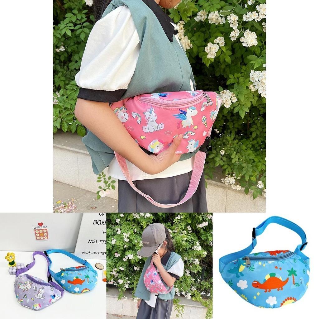 Niedliche Einhorn Kinder Hüfttasche Cartoon Dinosaurier Umhängetasche Nylonmaterial Leicht Und Diebstahlsicher