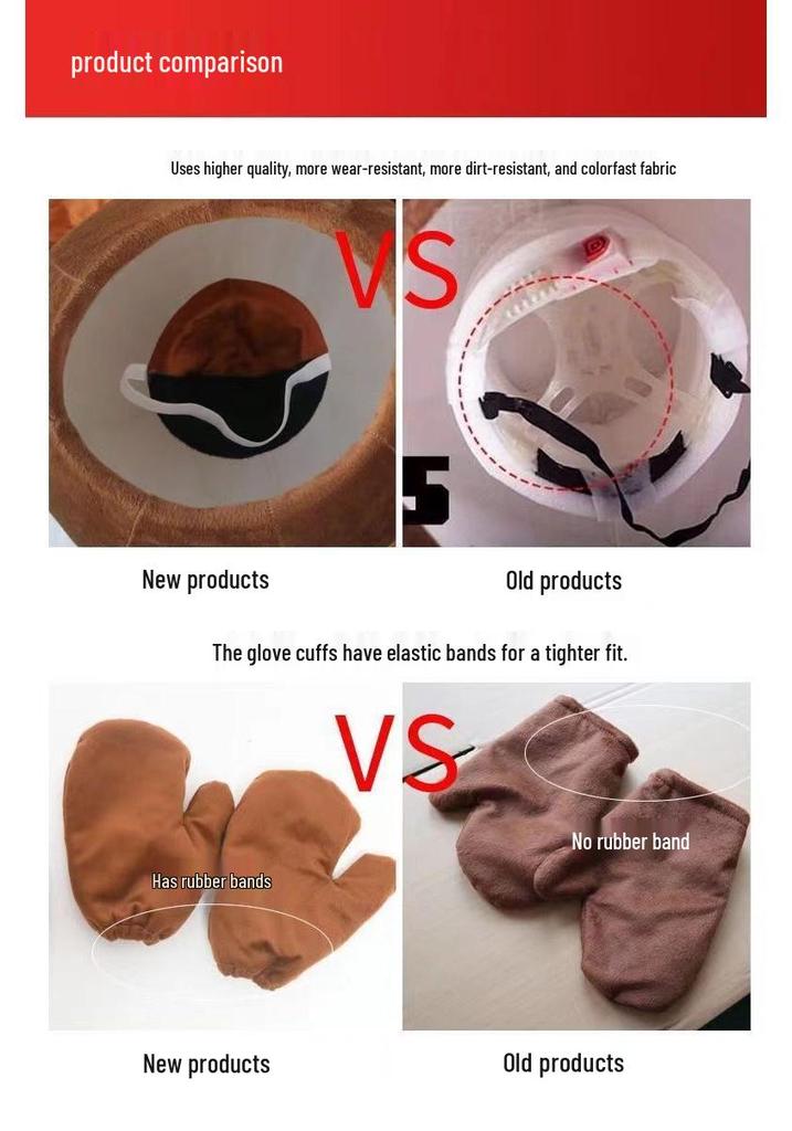 Adult & Kids Cartoon Brown Bear Mascot Costume - Douyin Net Celebrity Theme
