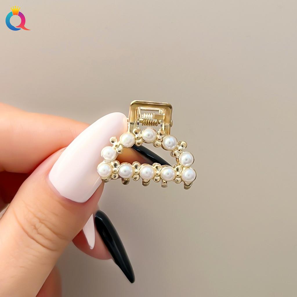 Pearl Rhinaute Small Hair Clip Female Net Celebrity Delicate High Ponytail Clip Korean Advanced Side Broken Hair Clip Headwear