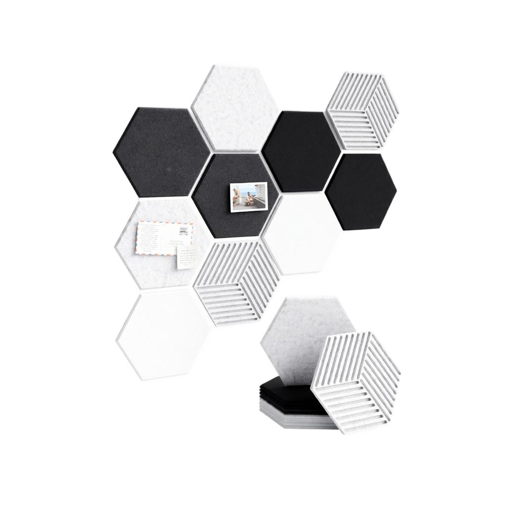 10 Pack Hexagonal Acoustic Panels, High Density Self-Adhesive Wall Panels for Noise Reduction and Decoration