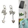 Fashion Heart Bowknot Chain Keychain Hanging Decorations Keyring Ornament