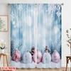 2pcs,2D Plane Printing Curtains Roller Blinds Christmas Ornaments Snowflakes Pinecones (3) Durable 100% Polyester Fabric