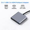 USB-C to HDMI 3-in-1 Dock for Screen Mirroring: Compatible with Apple, Huawei, Laptops