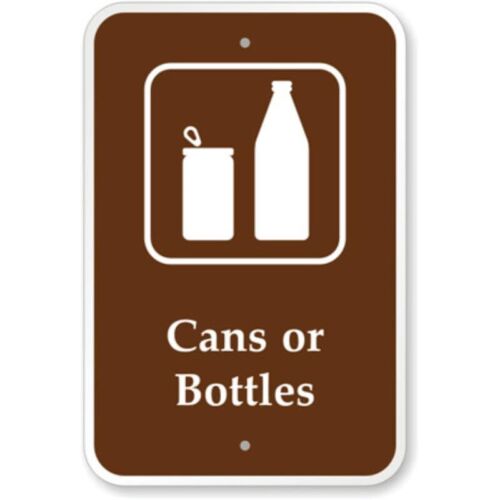 Cans Or Bottles Campground Aluminum Weatherproof Sign pAluminum 20x30cm（7.8x11.8inch）