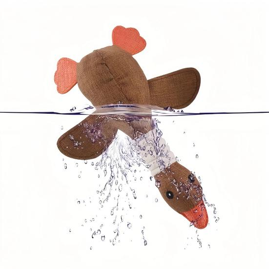 Linen Bird Dog Toy Wild Goose Squeaky Dog Chew Toy Interactive Stuffed Puppy Teething Toy for Dogs Cats Teeth Cleaning Hunting Instinct