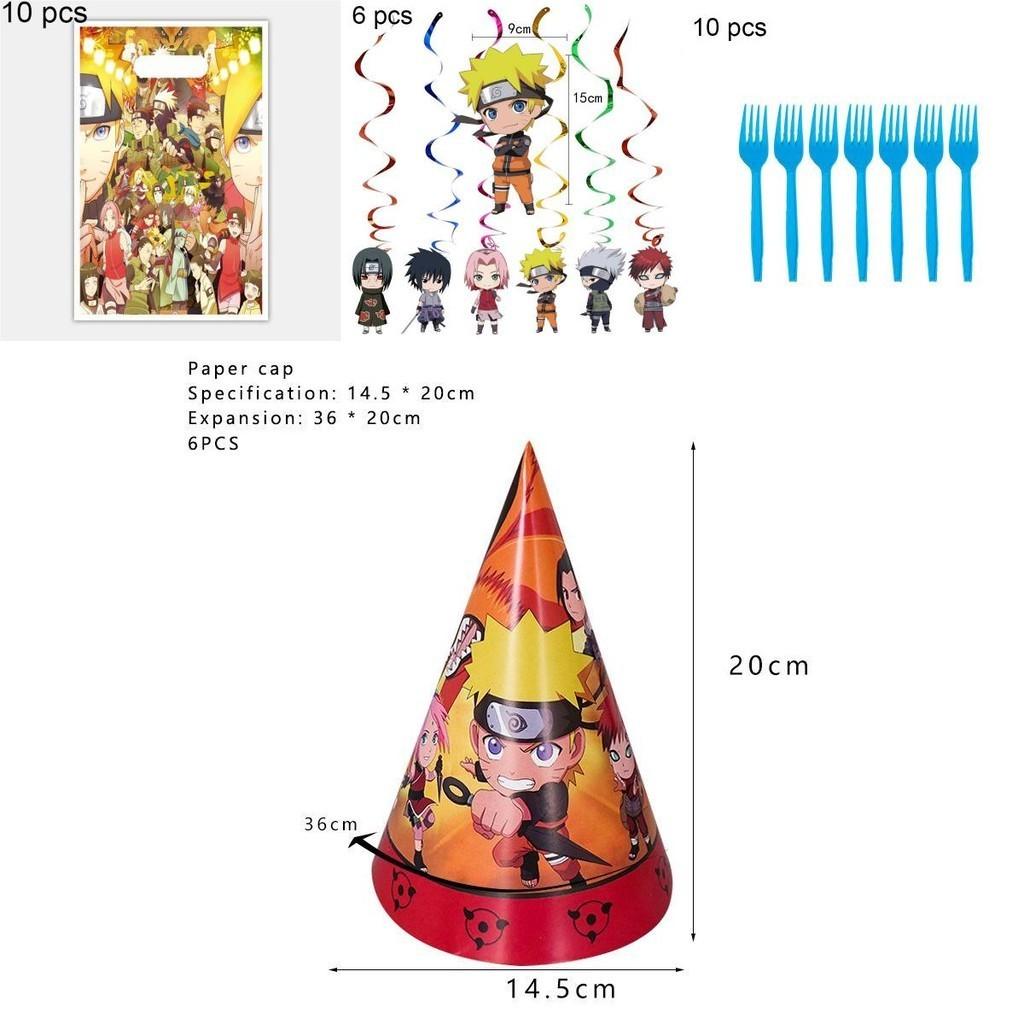 Naruto Ninja Geburtstagsfeier Deko Zubehör mit bunten Luftballons und Tellern