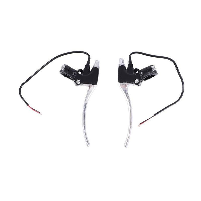 1 Pair Aluminum Alloy Electric Brake Handle Cable 28cm Inner 22mm Electric Bicycle Brake Lever Black/Silver Lightweight
