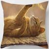 45x45cm Cute Cat Print Square Pillowcase Living Room Sofa Car Office Cushion Cover Bedroom  Home Decoration