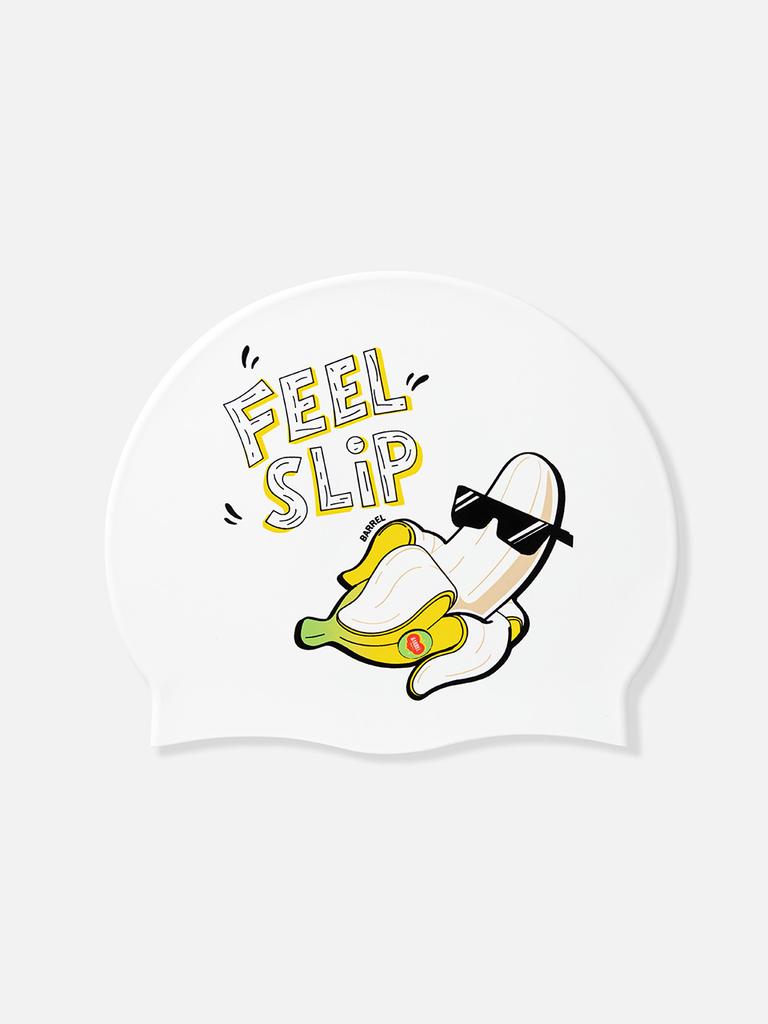 BARREL Peel Slip Banana Silicone Swim Cap White (B6Suasc055Wht)