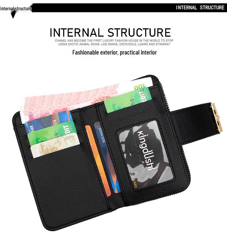 Damen Geldbörse & Clutch mit mehreren Kartenfächern und Reißverschluss-Münzfach