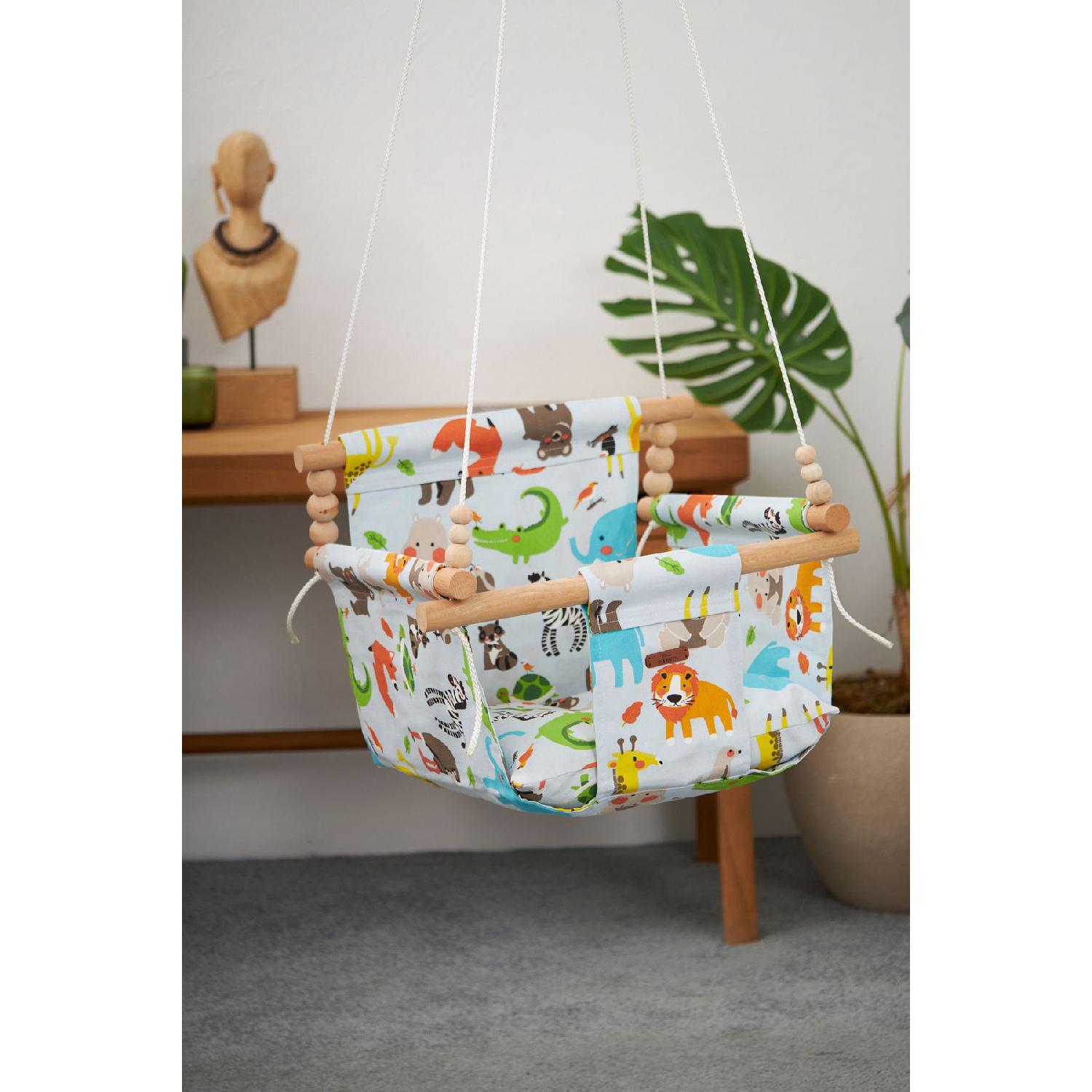 

Safari Patterned Natural Cotton Fabric чистий
