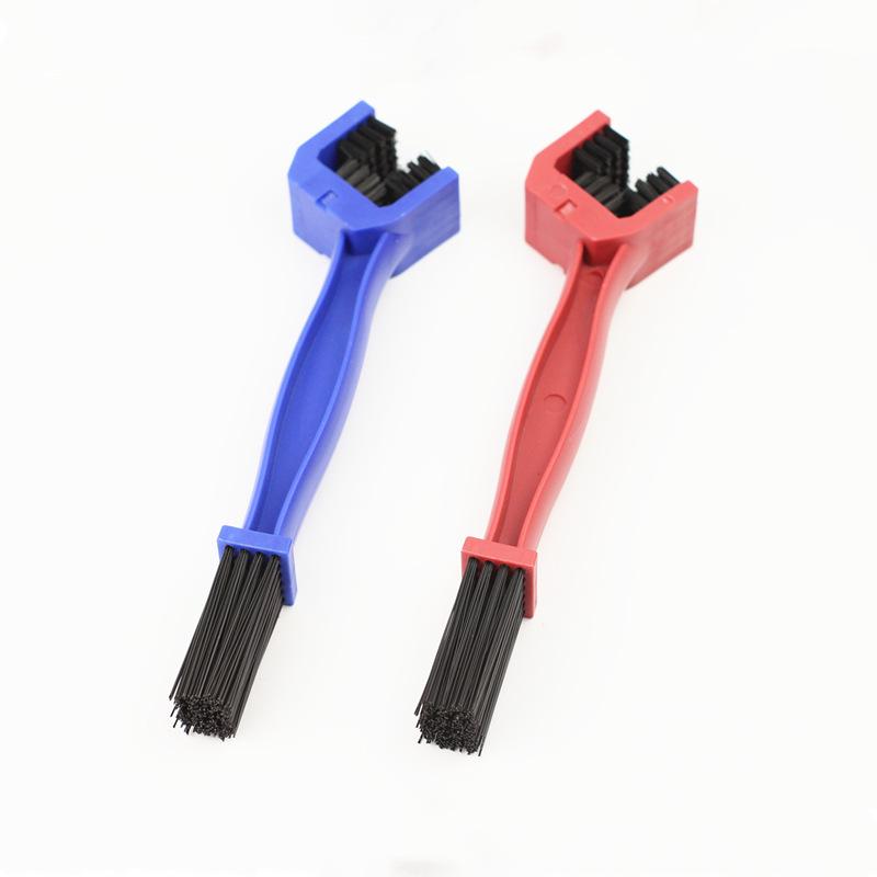 Double-Headed Long Handle Bicycle & Motorcycle Chain Brush - Blue