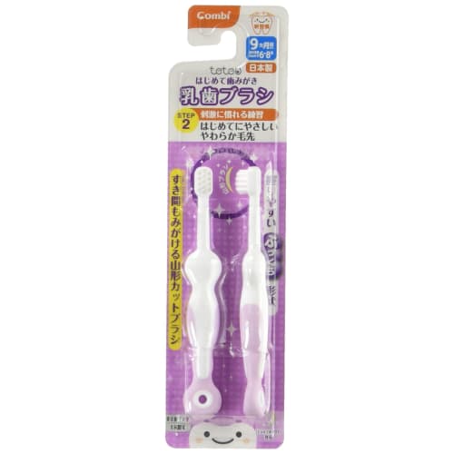 Combi Teteo First Toothbrush, Baby Toothbrush, Step 2 (Recommended for 6-8 Teeth) When Front Teeth Are Aligned