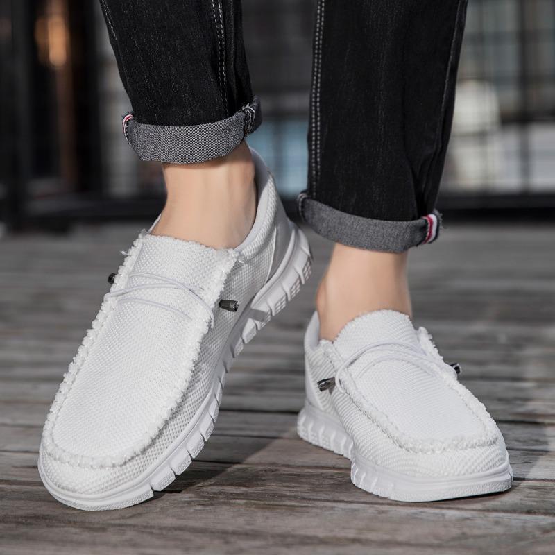 

Кроссовки Damyuan Мужская обувь Спортивные сетчатые кроссовки Дышащая уличная обувь для бега Атлетическая обувь Нескользящие повседневные кроссовки Вулканизированная обувь 45 белый