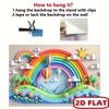 Rainbow Hot Air Balloon Tapestry, 3D Paper Cut Floral Background Cloth, Cute Kids Room Wall Decor