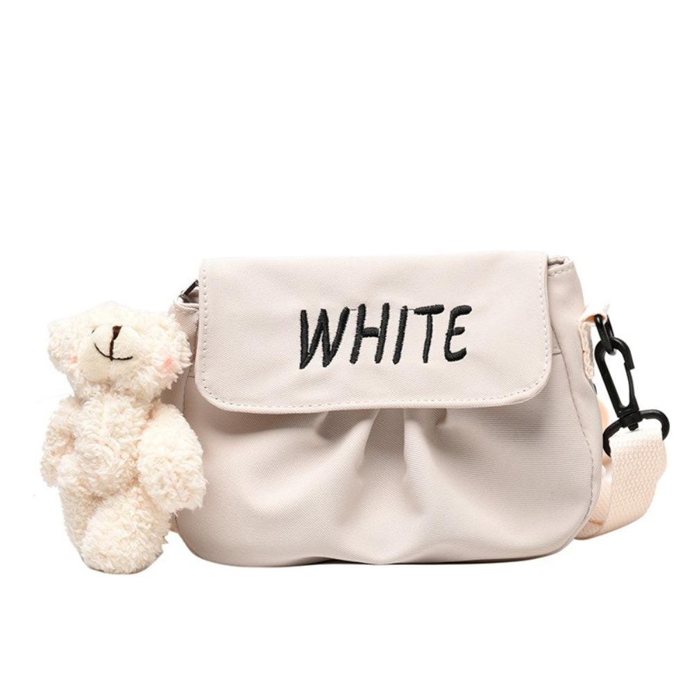 Trendy Fashionable Letter Crossbody Bag Canvas Simple Shoulder Bag Square Mobile Phone Bag Women's Fashion