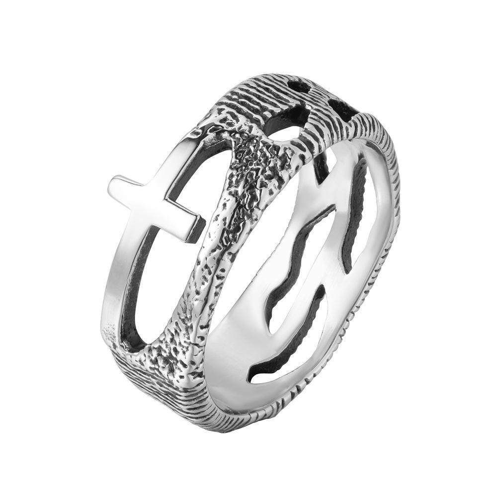 

Spring 2026 European and American style 304 stainless steel polished letter ring fashion commuter ring daily jewelry gift No. 7
